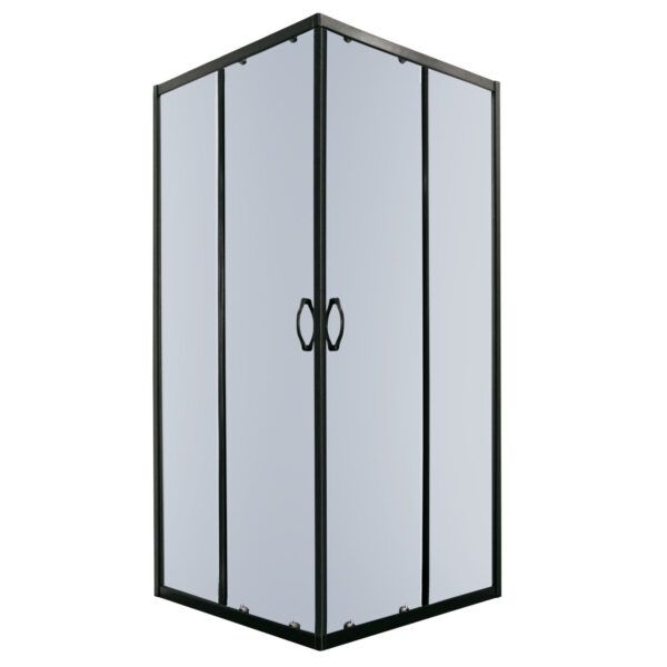 Kabina prysznicowa kwadratowa Kerra Tiara Square 90 cm grafitowe szkło czarne profile 1 szt.