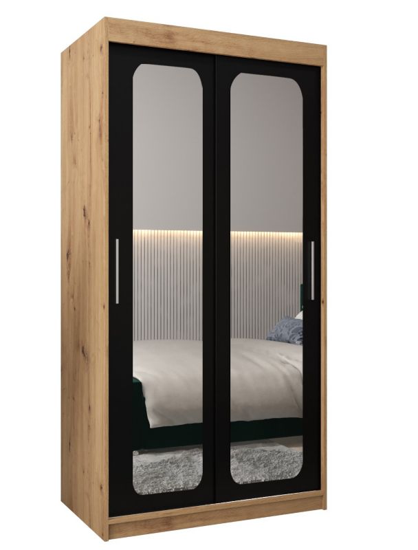 Szafa przesuwna Garderoba Abiks PROMO T3 100 artisan/czarny 1 szt.