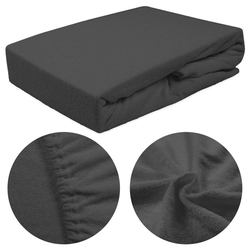 Prześcieradło frotte z gumką Darymex 120x200 kolor antracyt 1 szt.