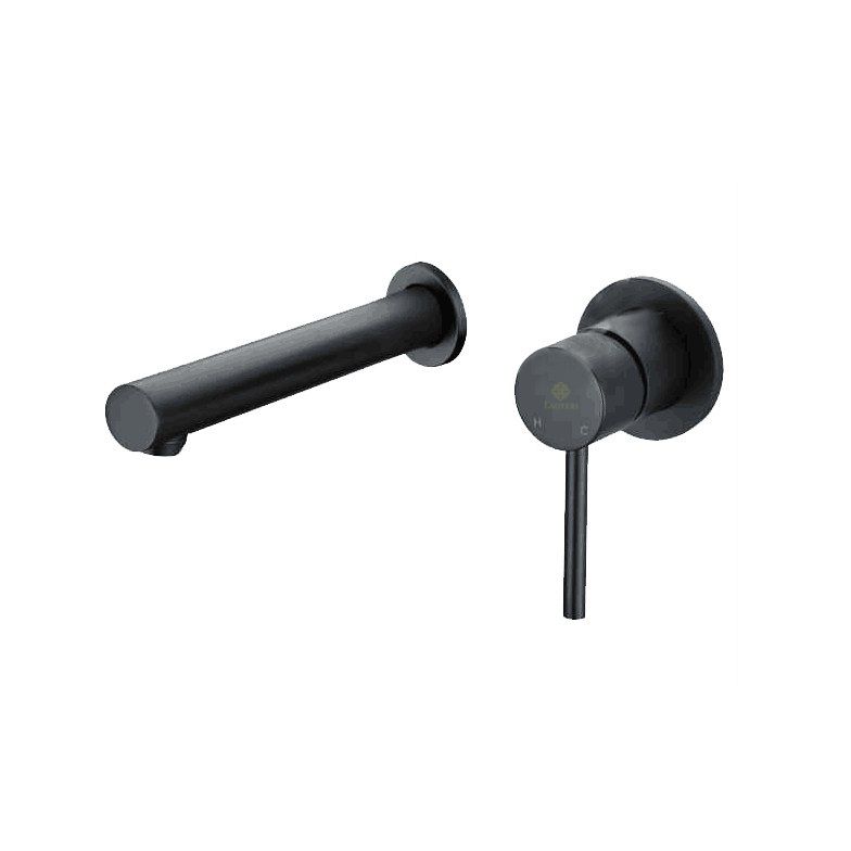 Bateria umywalkowa Lauferi EGERIA mosiężna ścienna czarna retro 1 szt.