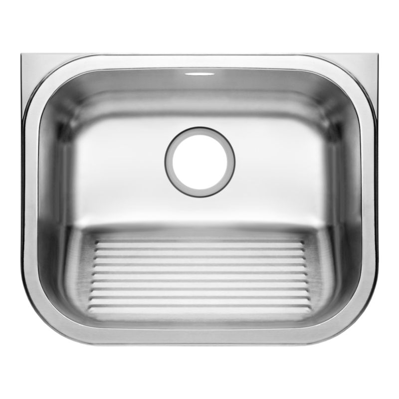 Zlewozmywak stalowy gospodarczy 1-komorowy bez ociekacza polerowany