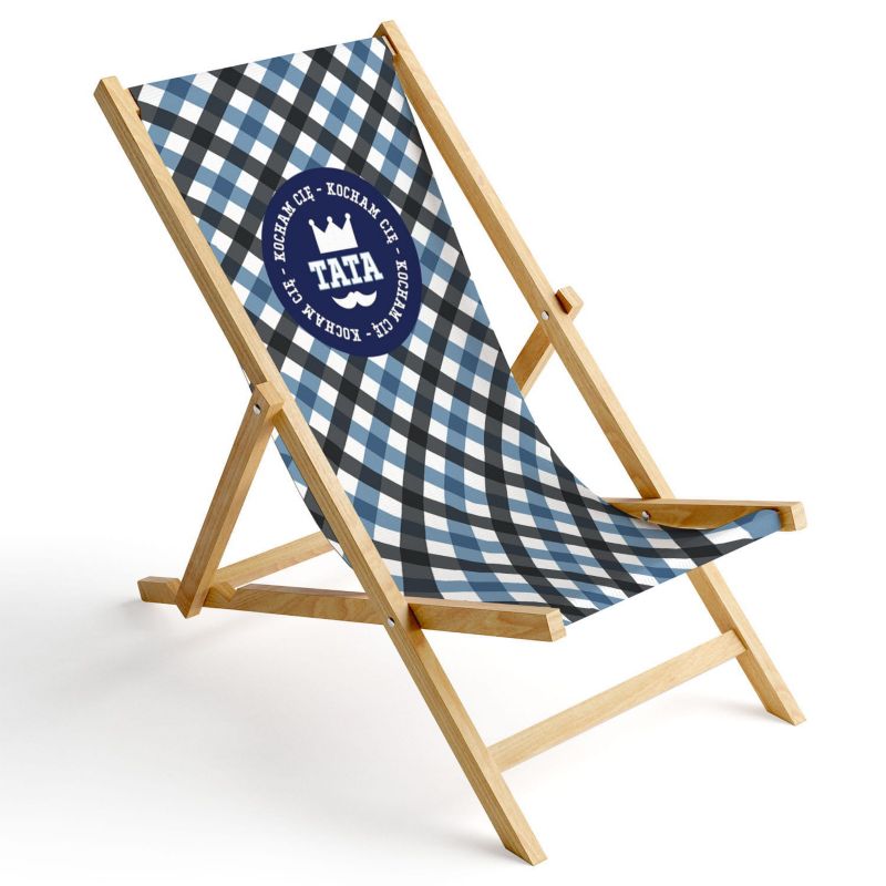 Leżak ogrodowy Ferocity drewniany składany Kocham cię tata 1 szt.