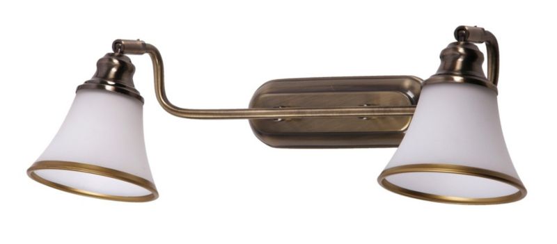 Kinkiet ścienny Rabalux Grando brązowo-biały styl retro 2 x E14 x 40W IP20 wym: 7 x 31 x 22 cm - 1 szt.