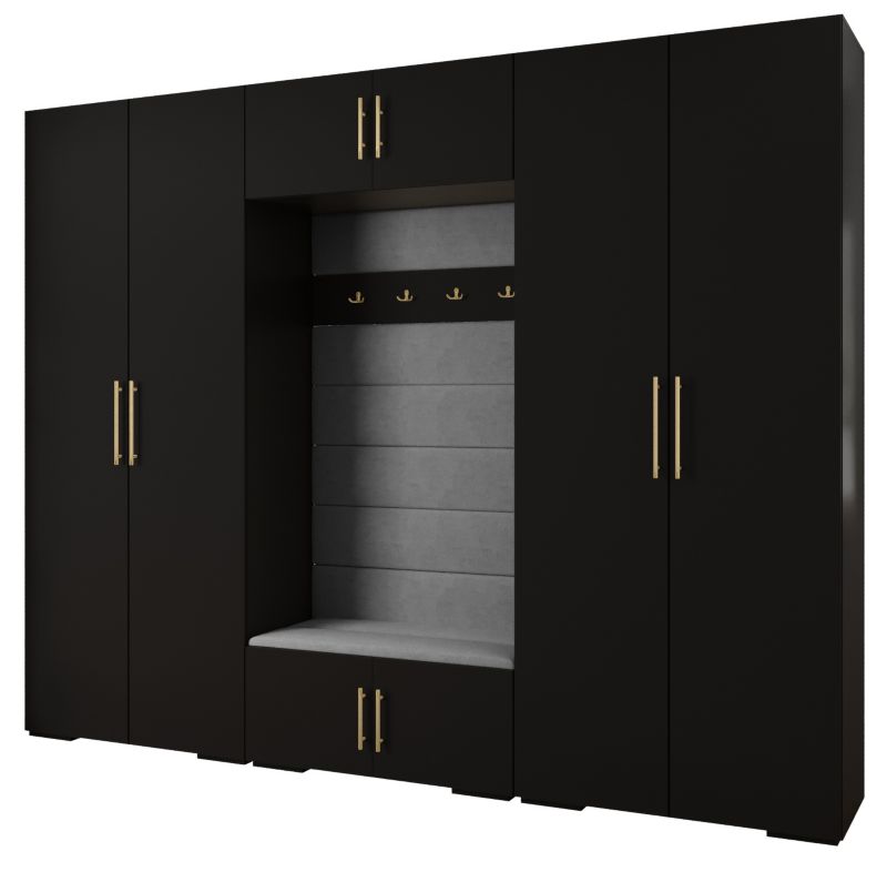 Garderoba do przedpokoju Abiks INOVA 3 Z9 czarny+złoty+manila16 1 szt.