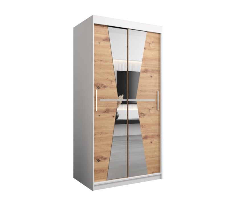 Szafa przesuwna Garderoba Abiks MAROKO 100 biały/artisan 1 szt.