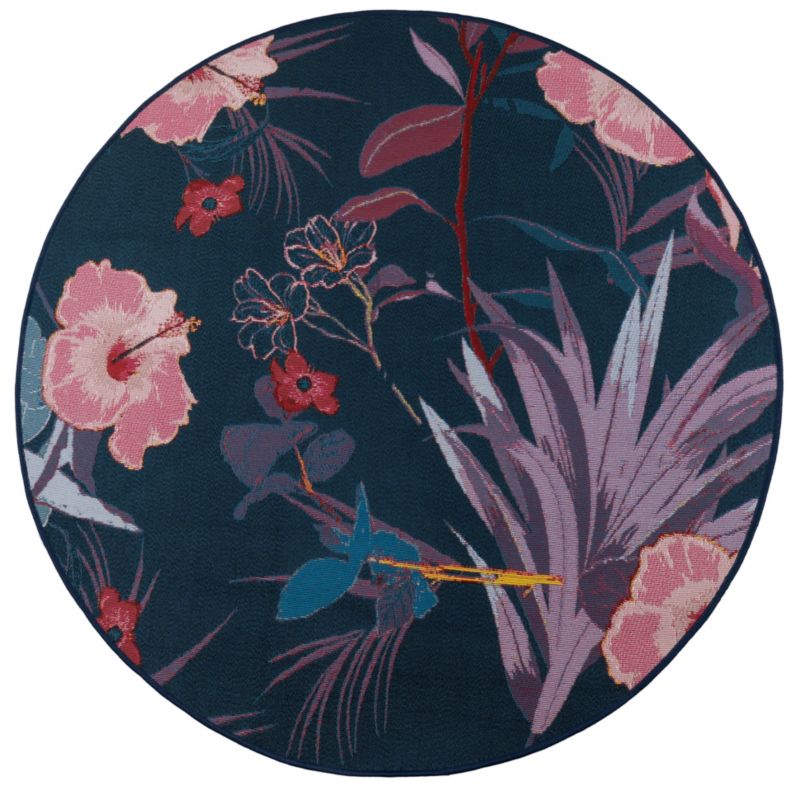 Dywan Multidecor Jungle Outdoor na zewnątrz i do wewnątrz 135 cm koło kwiaty różowe 1 szt.