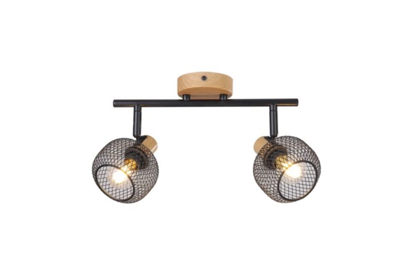 Spot Rabalux Grendel buk czarny matowy 2 x E14 x 40W IP20 wym: 14,5 x 32 x 14,5 cm - 1 szt.