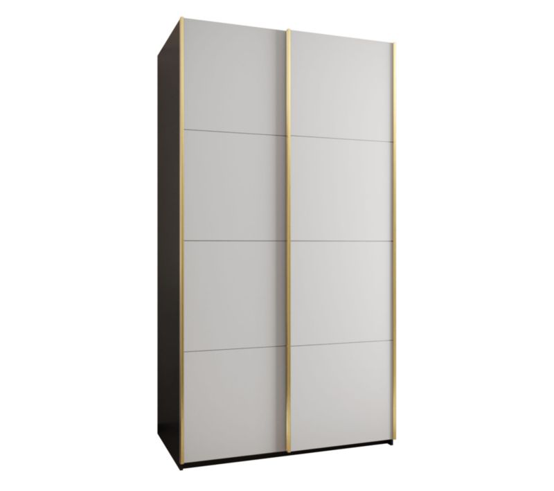 Szafa przesuwna Abiks LUX wysoka szer.130cm czarny/biały/złoty 1szt.