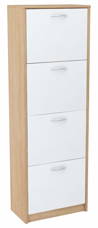 Szafka na buty Matkam 4S regał Rob biały-sonoma 1 szt.