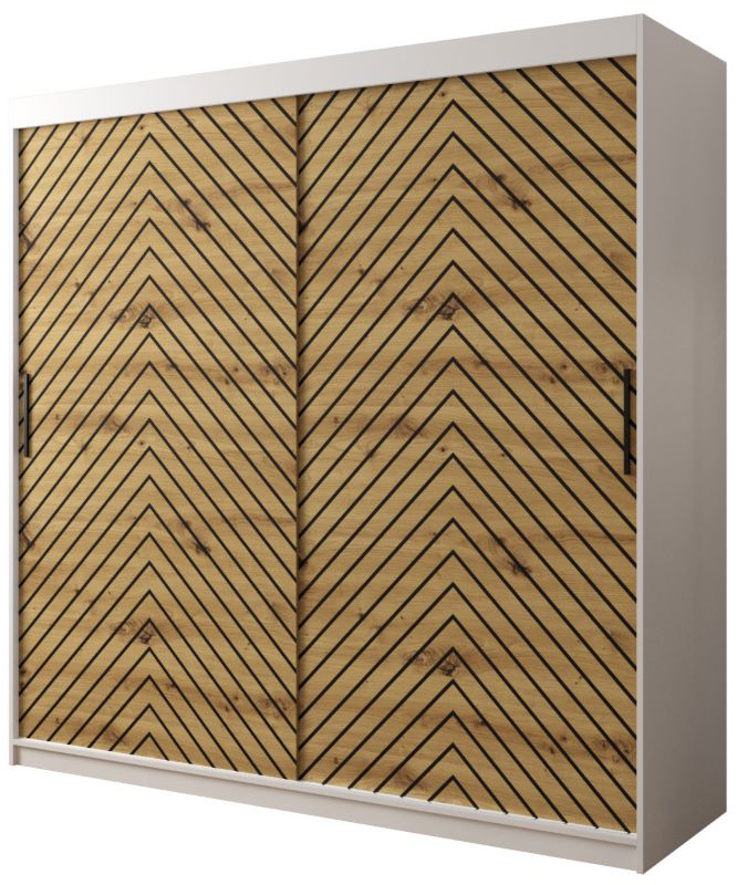 Szafa przesuwna Garderoba Abiks Jodełka 1 200 biały + artisan 1 szt.