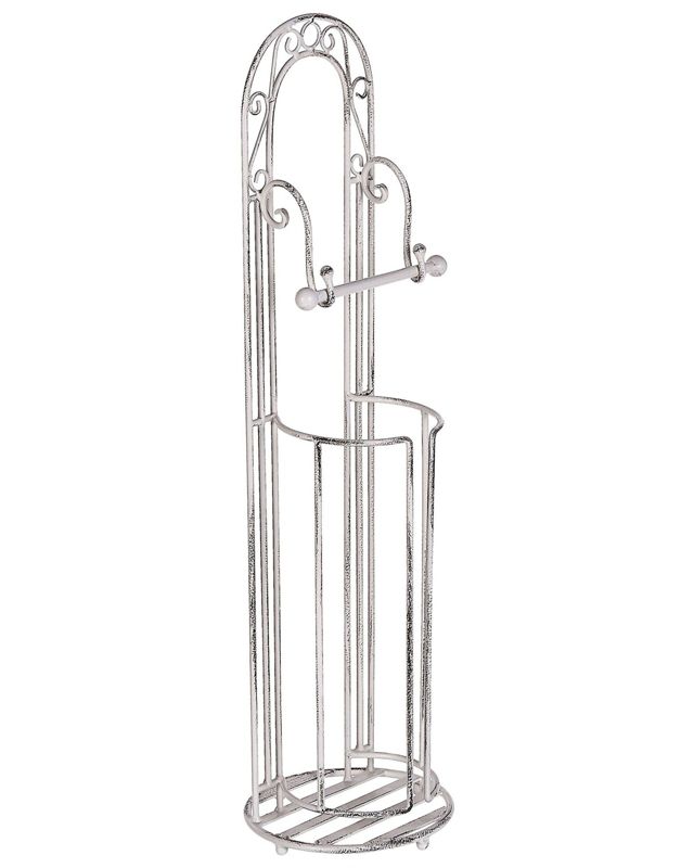 Stojak na papier toaletowy ze szczotką Temuco Metal Biały 1 szt.