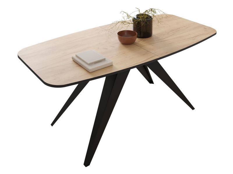 Stół rozkładany MIRJAN 24 Ferro 160 czarny/dąb craft złoty 1 szt.