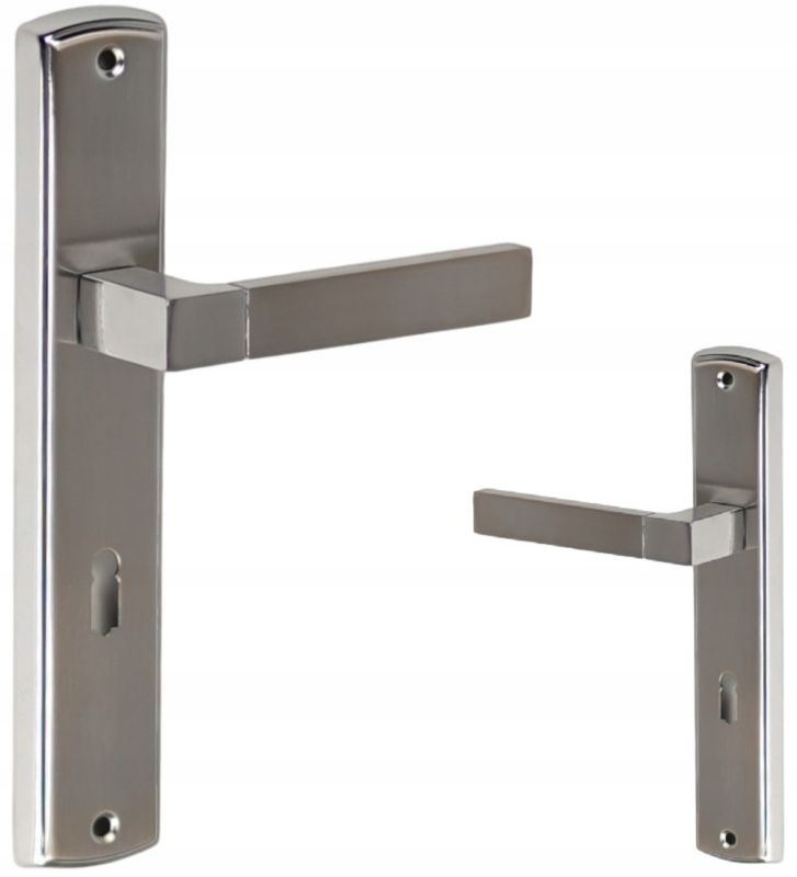 Klamka FEINZ Drzwiowa 72Mm Na Klucz Nikiel Chrom Bravo Zestaw Dwóch Klamek 1 szt.