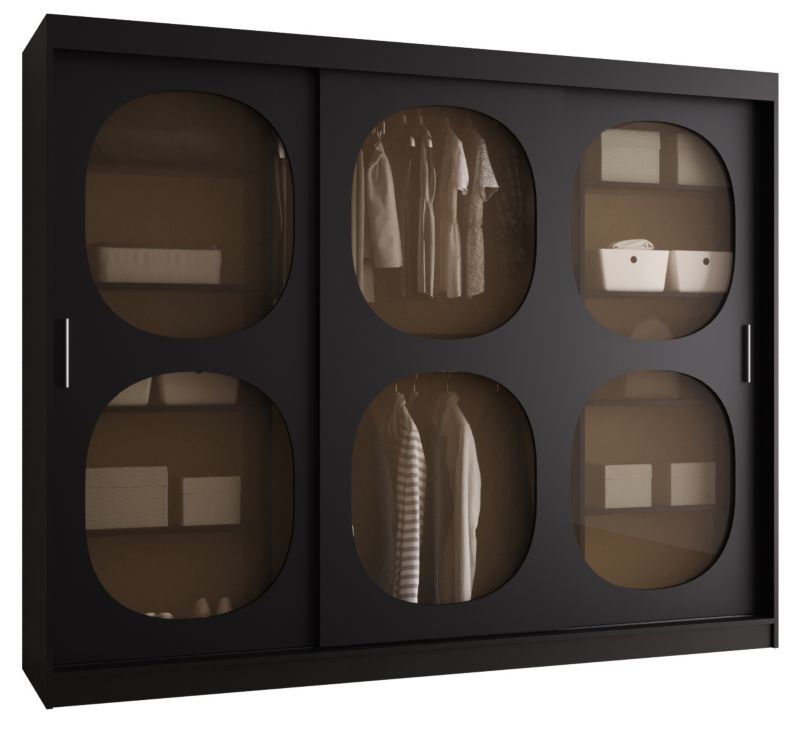 Szafa przesuwna z lustrem Garderoba Abiks BAHRAJN 2 250 czarny 1 szt.