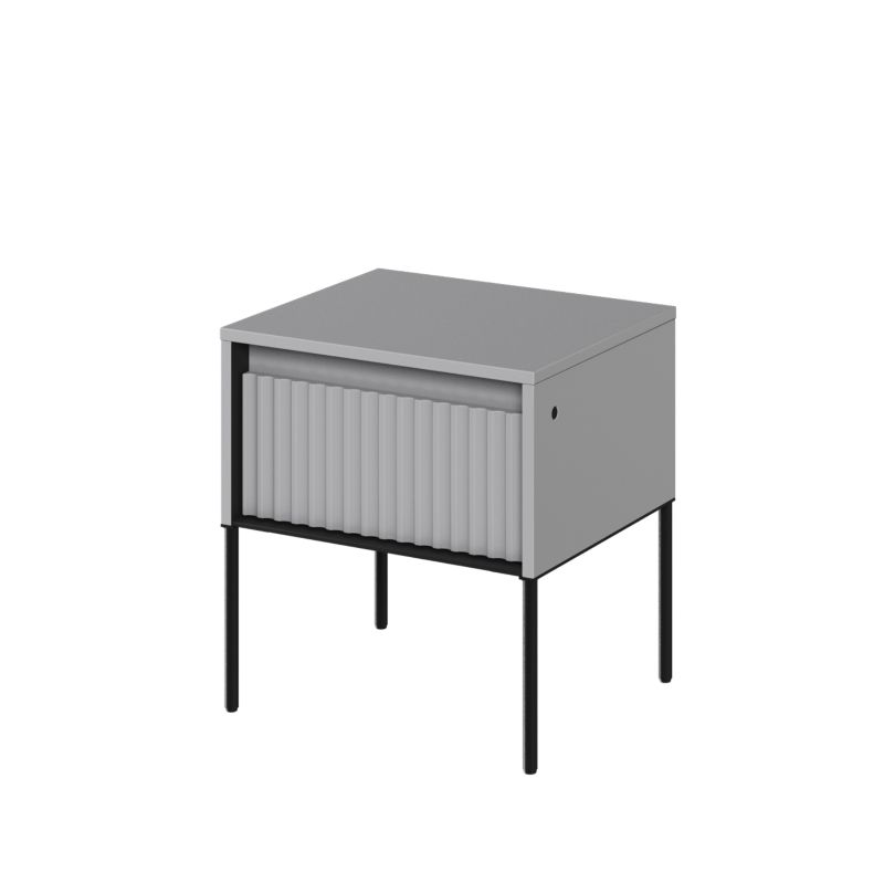 Szafka nocna z szufladą Bettso Trend z oświetleniem LED i frezowanym frontem szary 1szt.