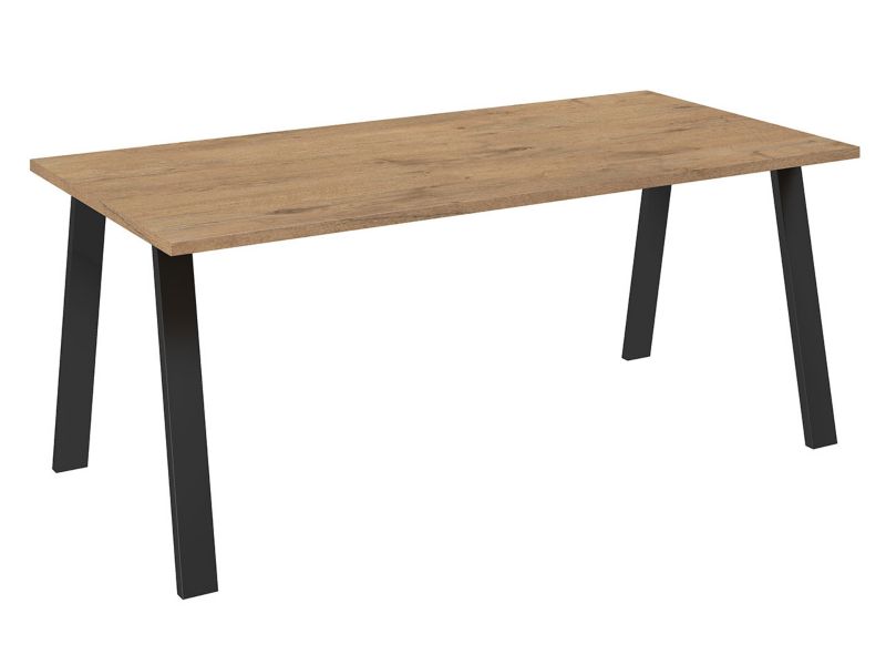 Stół industrialny MIRJAN 24 Kleo 185x90 dąb lancelot / czarny 1 szt.