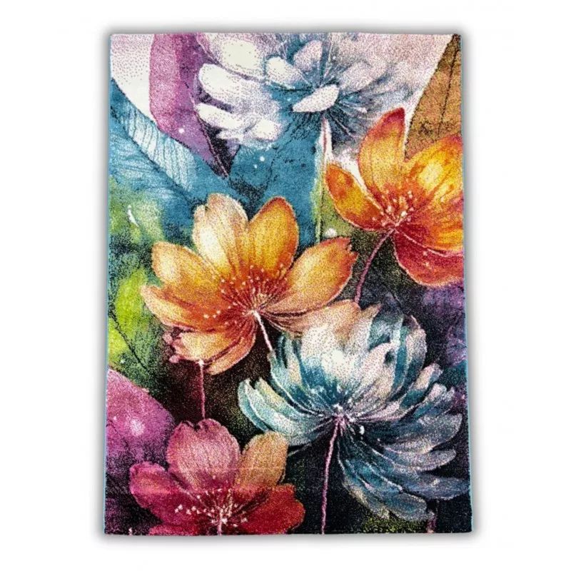 Dywan nowoczesny Seta Hali FOLKLORE, 80x150 cm, kolorowy, motyw kwiatowy, 1 sztuka