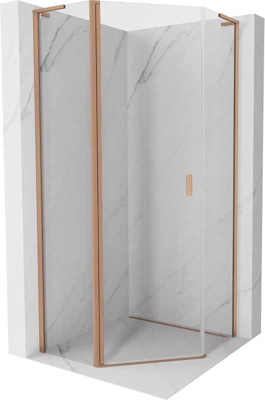 Kabina prysznicowa pięciokątna Mexen Mist L miedź szczotkowana 90 x 90 cm 1 szt
