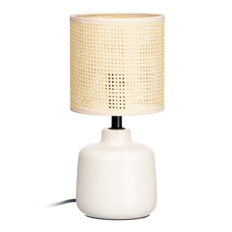 Lampka Stołowa Giftdecor Biała Ceramiczna 14X14X30,5 Cm 1 Szt.