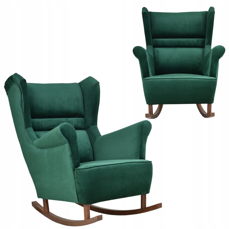 Fotel uszak do salonu bujany Family Meble Zoja butelkowa zieleń 1szt