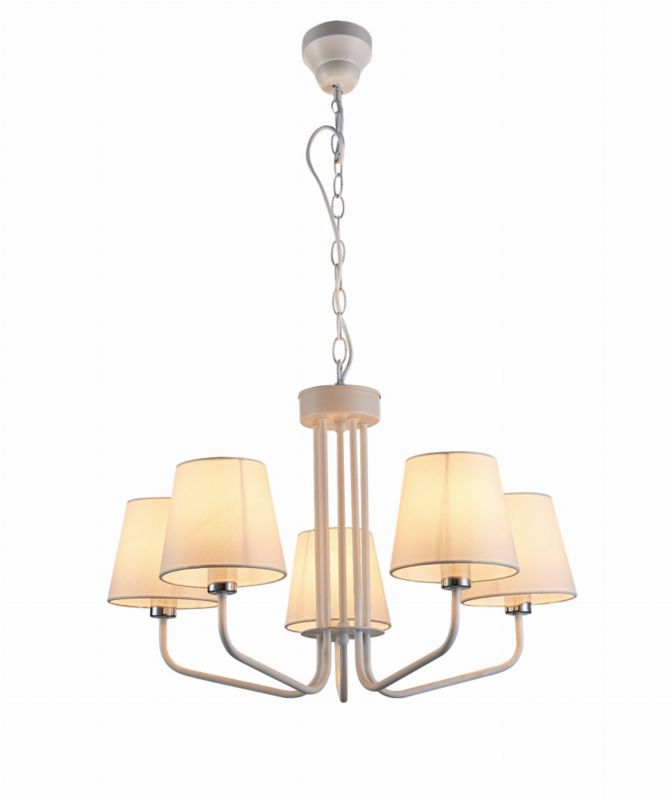 Lampa wisząca Candellux York biało-różowa wym: 44 x 72 x 72 cm 5xE14 x 60W metal 1 szt.