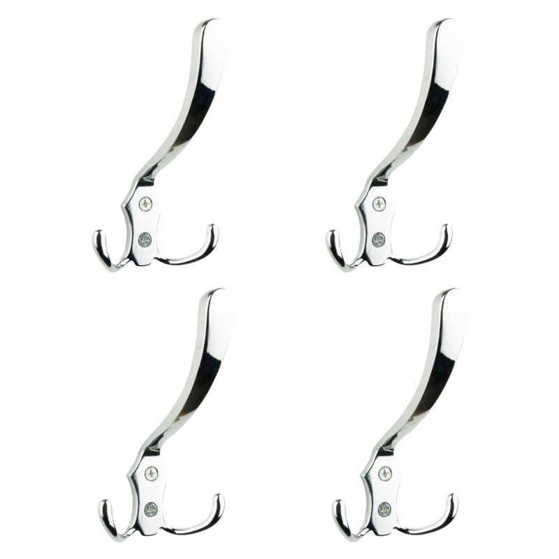 4 x Wieszak łazienkowy B&B srebrny na ubrania metalowy 4 szt