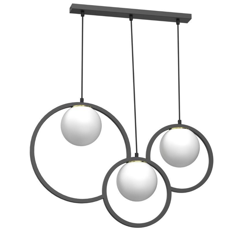 Lampa wisząca Luminex Expo czarny mat-złoty połysk-biała wym: 110 x 75 x 5 cm 3xE27 x 15W 1 szt.