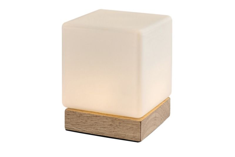 Lampka stołowa Rabalux Pirit biała i buk LED 1.2W 3000K 40lm IP20 wym: 13 x 10.5 x 10.5 cm drewno - 1 szt.