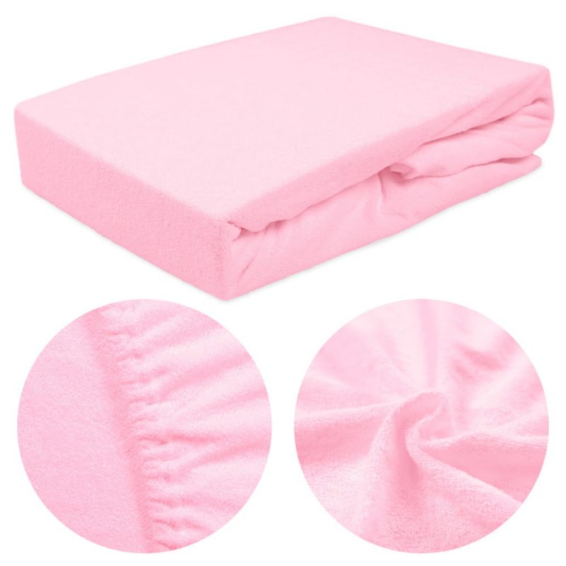 Prześcieradło frotte z gumką Darymex 140x200 kolor jasny róż 1 szt.