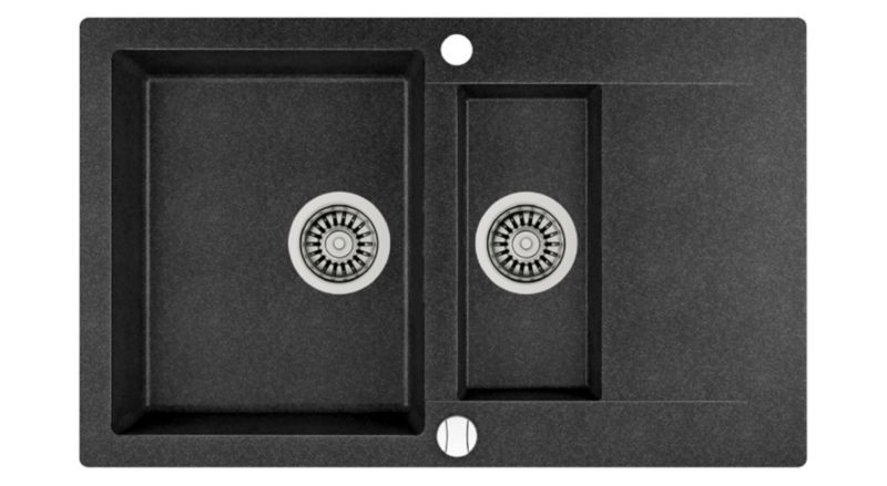 Zlewozmywak Clivo 60 B-TQ Teka 1,5-komorowy Onyks 80x49,5 cm z ociekaczem tequarc 1 szt.