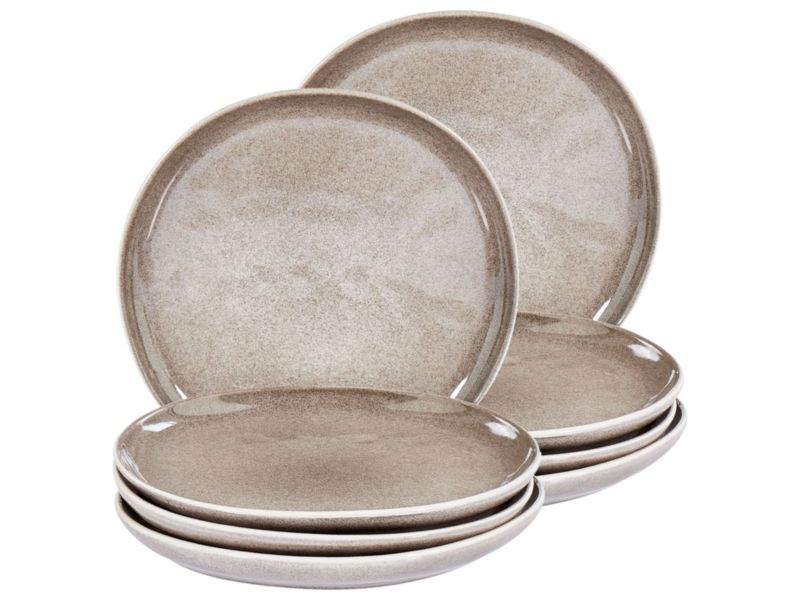 Zestaw 8 małych talerzy Costmary Kamionka Szary 1 kpl