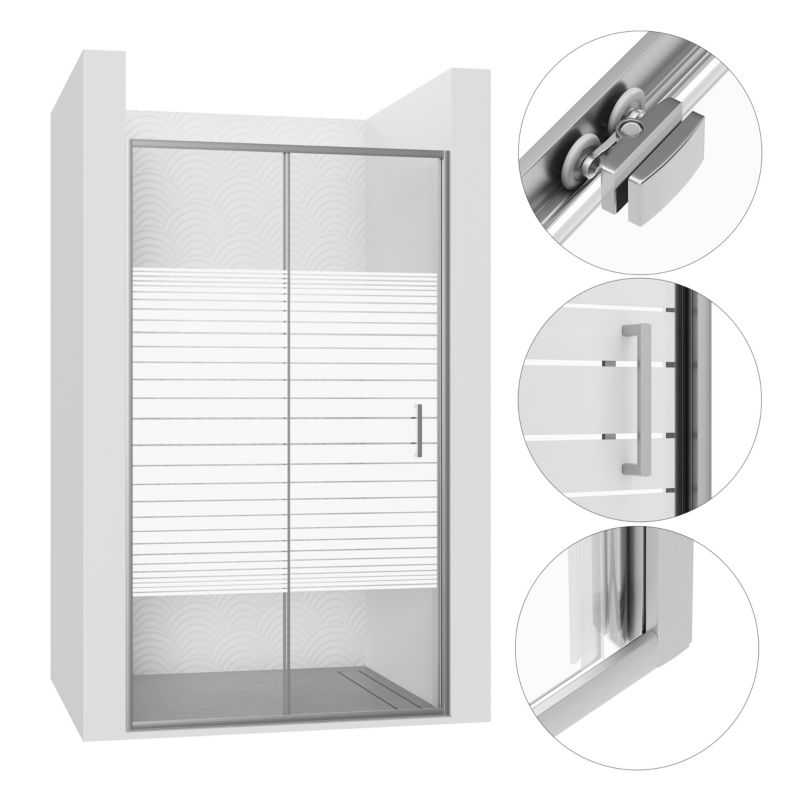 Drzwi prysznicowe przesuwne MERAPI SEVANTE 105 cm chrom 1 szt.