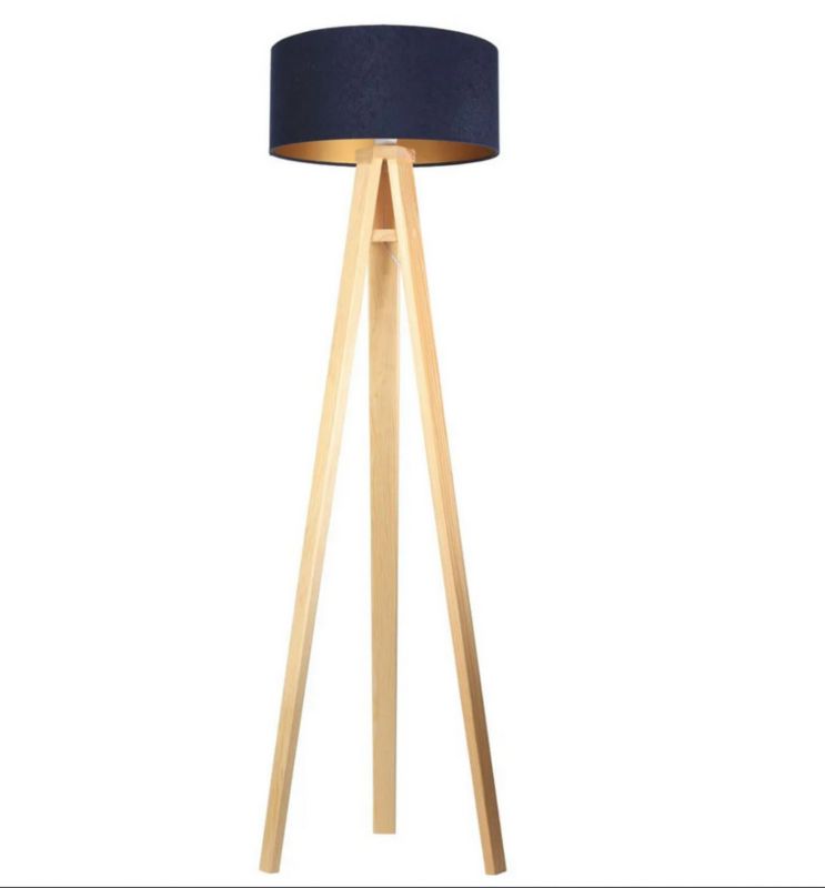 Lampa Bps Koncept stojąca HOME 40 granatowa/złoty/sosna 1 szt