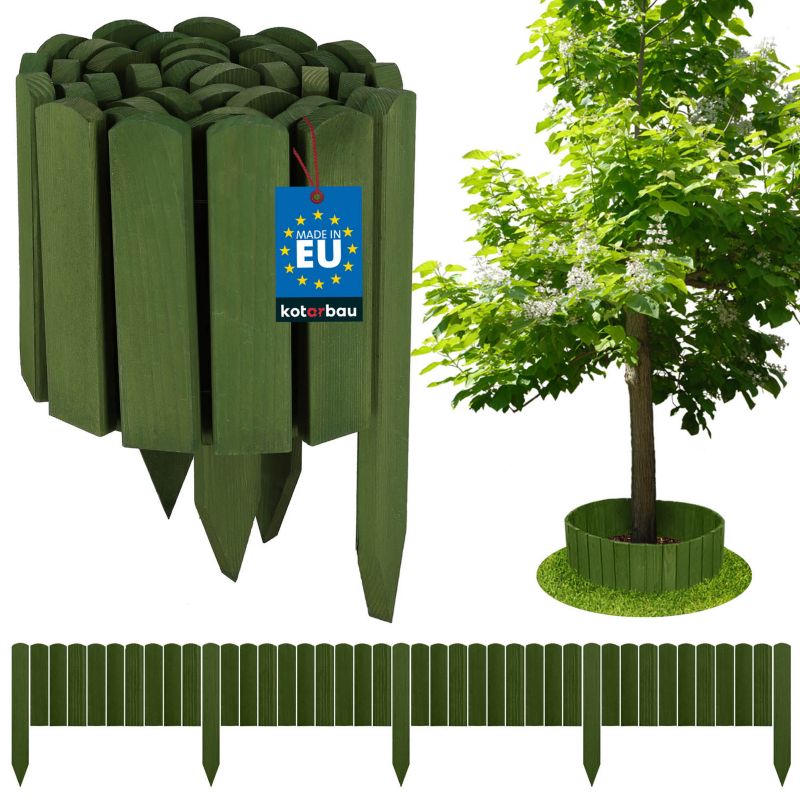 Płotek ogrodowy KOTARBAU drewniany wbijany zielony 200x20 cm 1 szt.