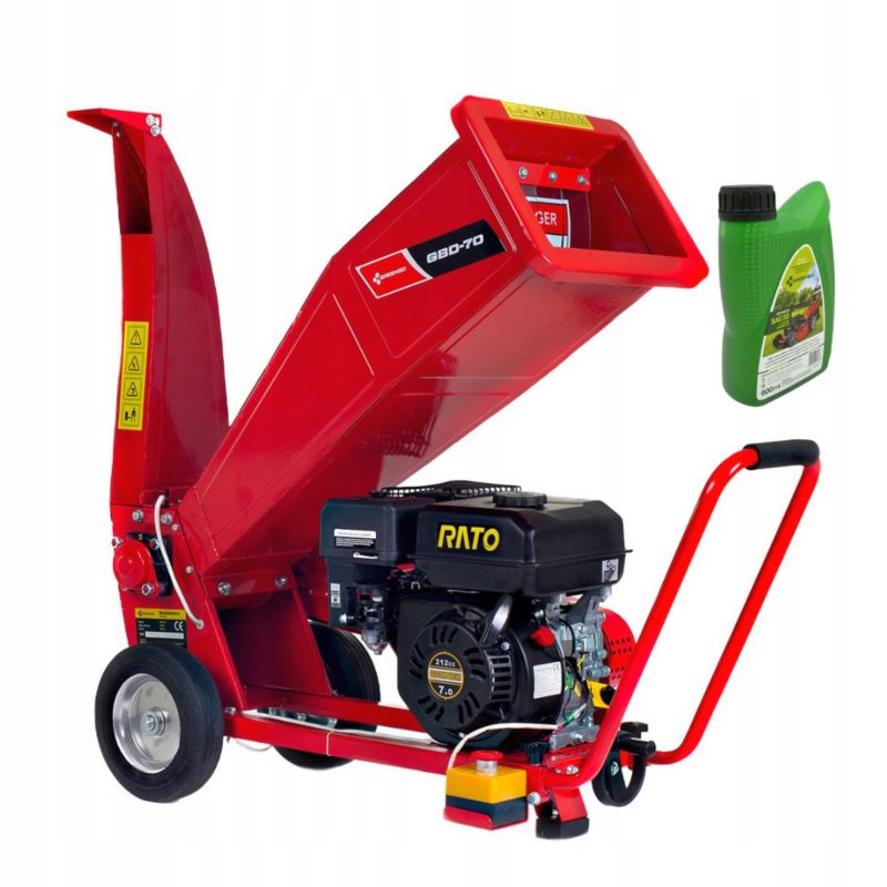 Rozdrabniacz spalinowy do gałęzi moc 4,8 kW rębak GREENSO GBD-70
