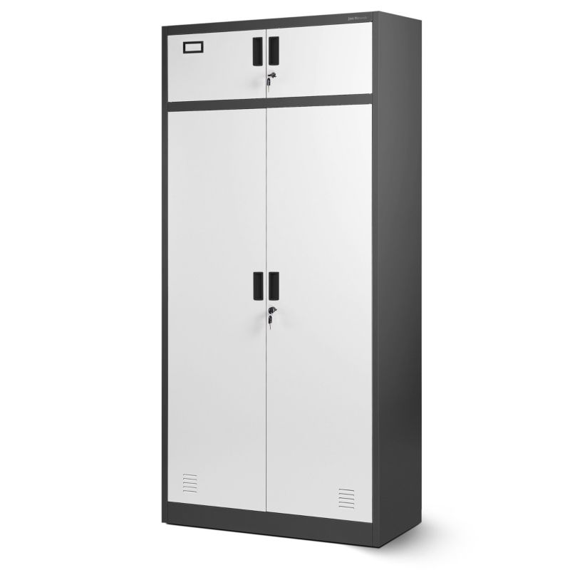 Szafa metalowa wielokomorowa socjalna Jan Nowak Borys antracytowo-biała 185x90x50 cm 1 szt