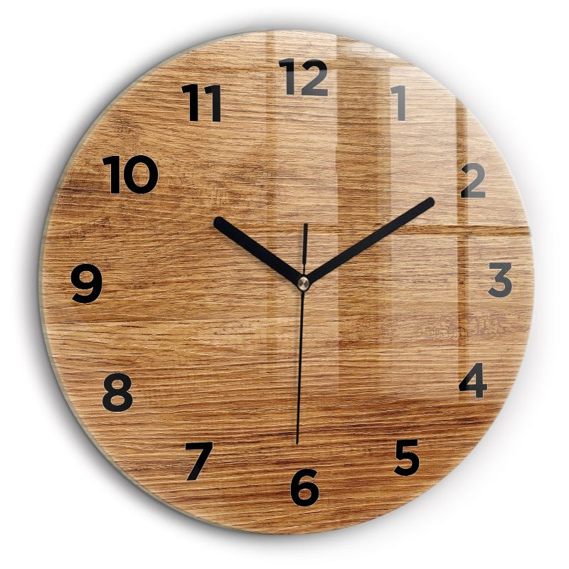 Zegar z czarnymi wskazówkami Wallfluent fi60 cm Jasne drewno 1 szt.