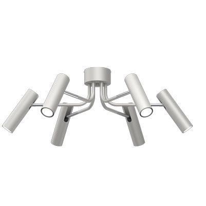 Lampa sufitowa wisząca Luminex Axion 2909 jasnoszaro-chromowana minimalistyczna 6xGU10 x 8W 1 szt.