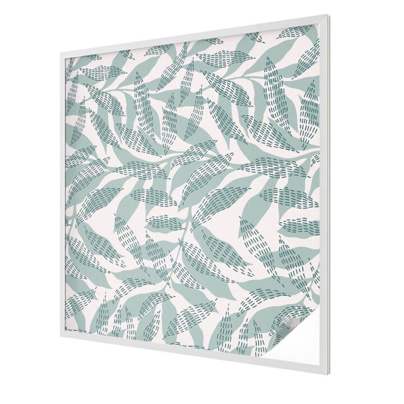 Folia Mleczna na Okno Wallfluent 100x100 cm Skutecznie Chroni Prywatność Zielone liście nowoczesny wzór natury 1 rol.