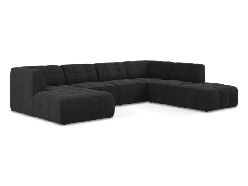 Sofa panoramiczna LaMiaSofa GRADO z tkaniny welwetowej 341x240 cm czarny 1 szt.