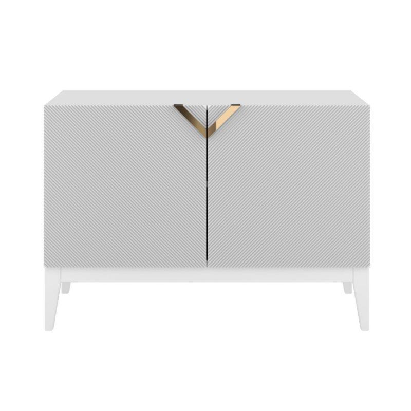 Drewniana komoda Visby DEMI long 2d biała białe nogi 1 szt.