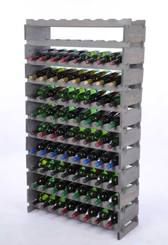 Stojak na wino MODO24 regał modułowy na butelki 11 leżni x 8 butelek montaż bez narzędzi impregnacja szara 1 szt.