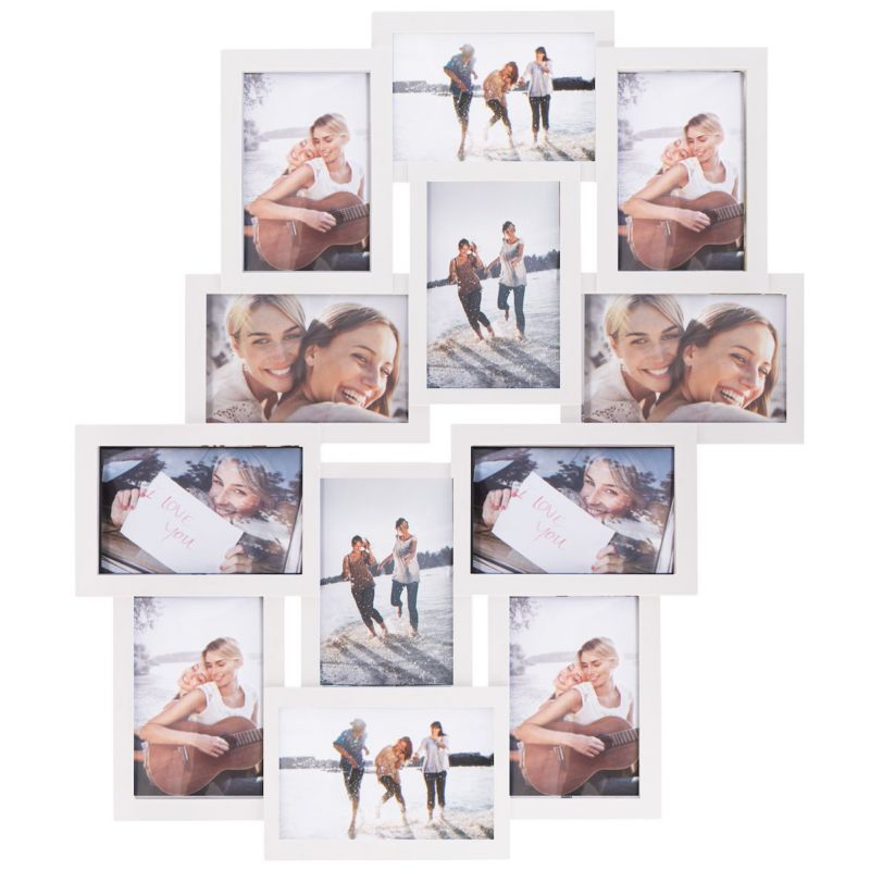 Ramka na zdjęcia Springos na12 zdjęć multiramka 10x15 biała 1 szt.