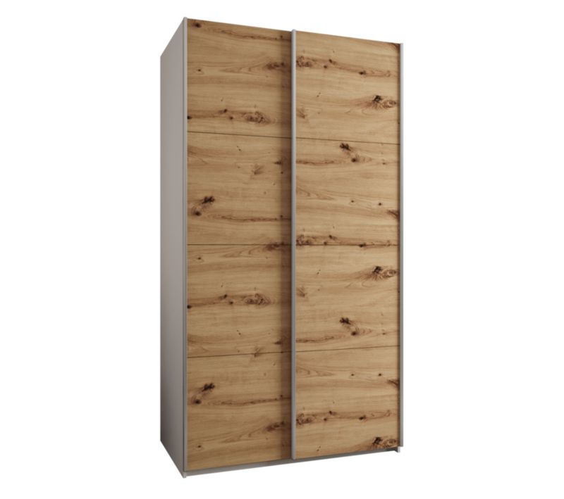 Szafa przesuwna Abiks LUX wysoka szer.130cm biały/artisan/srebrny 1szt.