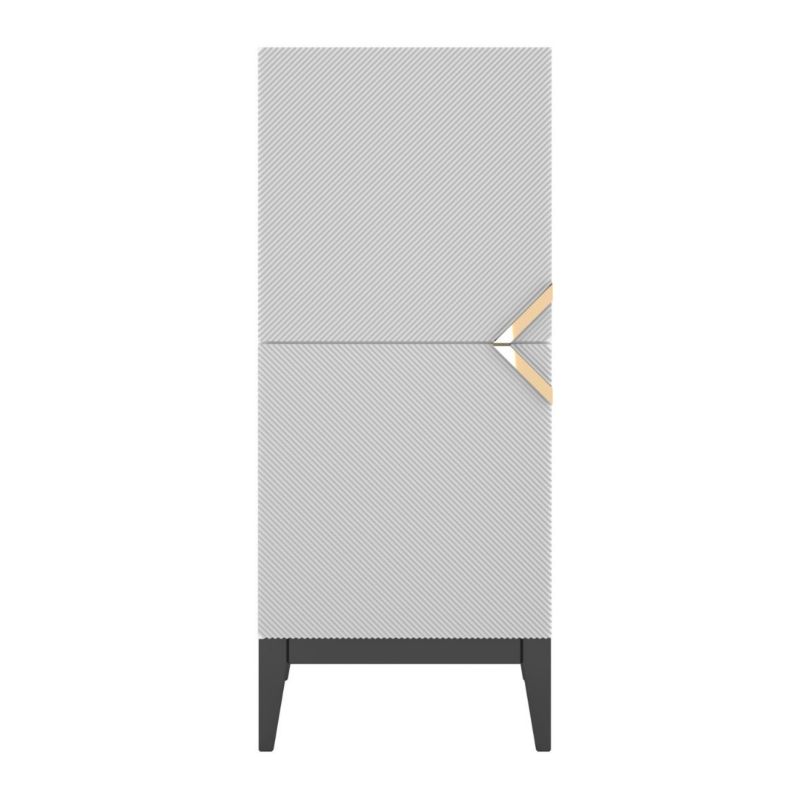 Drewniana komoda Visby DEMI high 2d biała czarne nogi 1 szt.