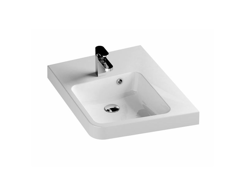 Umywalka konglomeratowa narożna Ravak BeHappy II 665 P z otworem biała 1 szt