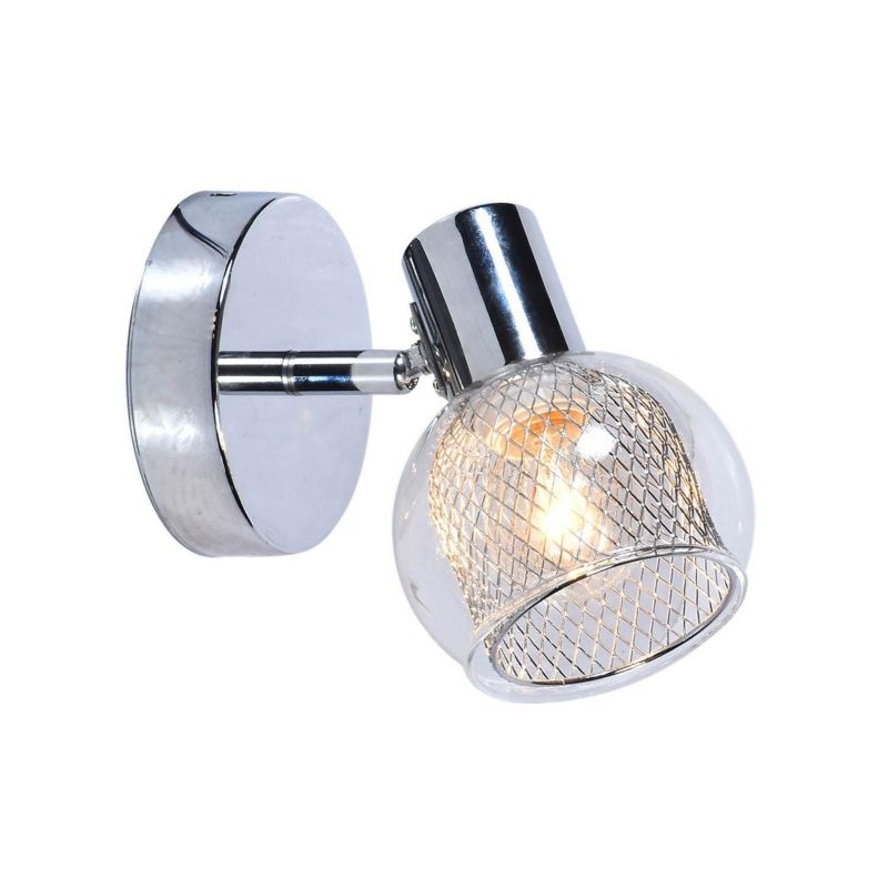 Kinkiet ścienny Lampex Gavi chromowany przezroczysty 1 x E14 x 60W IP20 wym: 18 x 10 cm - 1 szt.