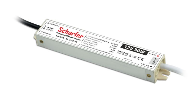 Zasilacz hermetyczny SCHARFER 30W 12V IP67 2.5A uniwersalny Scharfer SCH-30-12 1 szt.