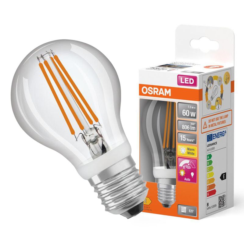 Żarówka LED Osram A60 E27 7.3W 806lm 2700K 320st Filament z Czujnikiem Ruchu 1 szt.