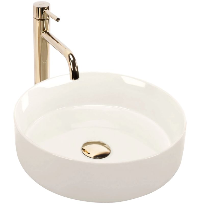 Umywalka Nablatowa Rea Sami Shiny Okrągła Biały 36X36X13Cm 1 Szt